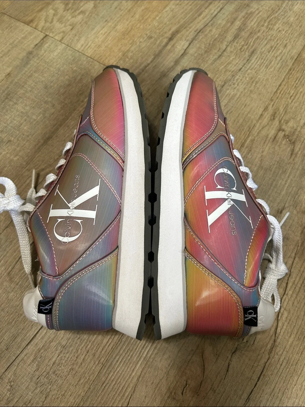 Calvin Klein Jeans Multicolor Iridescent Lace-Up Sneakers